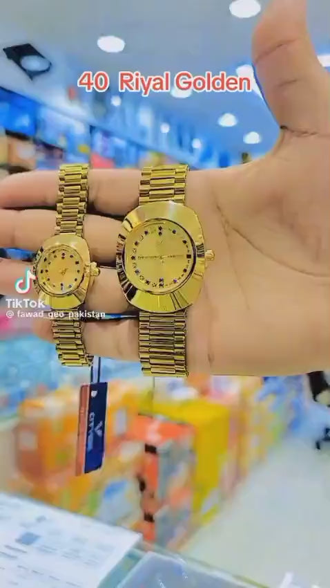 Stylish 2 Pcs Analogue Watches Set for Men & Women - Perfect for Couples