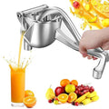 Fruit Press Manual Juicer Extractor Maker Stainless Steel, Hand Press Juicer Squeezer Portable Heavy Duty Premium Quality