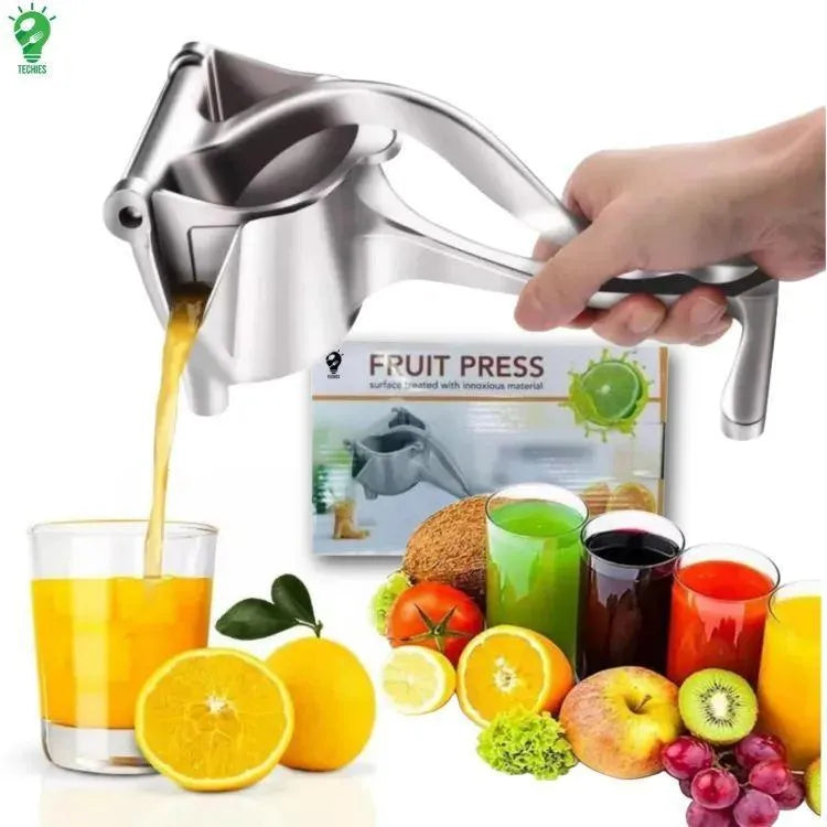 Fruit Press Manual Juicer Extractor Maker Stainless Steel, Hand Press Juicer Squeezer Portable Heavy Duty Premium Quality