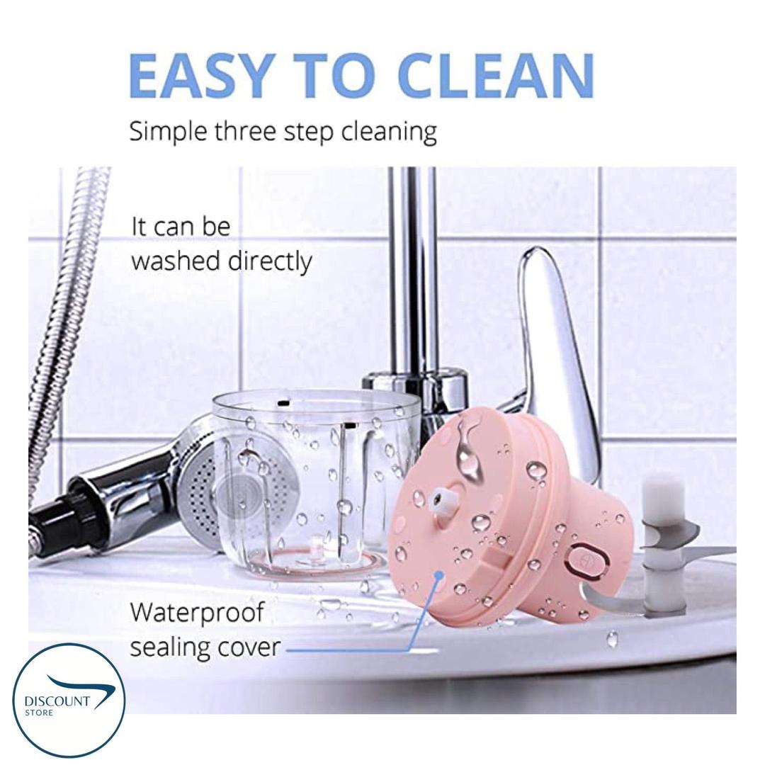 Portable & Rechargeable Electric Food Chopper - 1 Pc in Pink