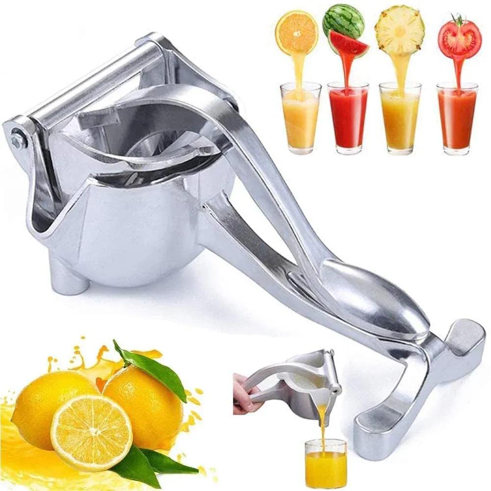 Fruit Press Manual Juicer Extractor Maker Stainless Steel, Hand Press Juicer Squeezer Portable Heavy Duty Premium Quality
