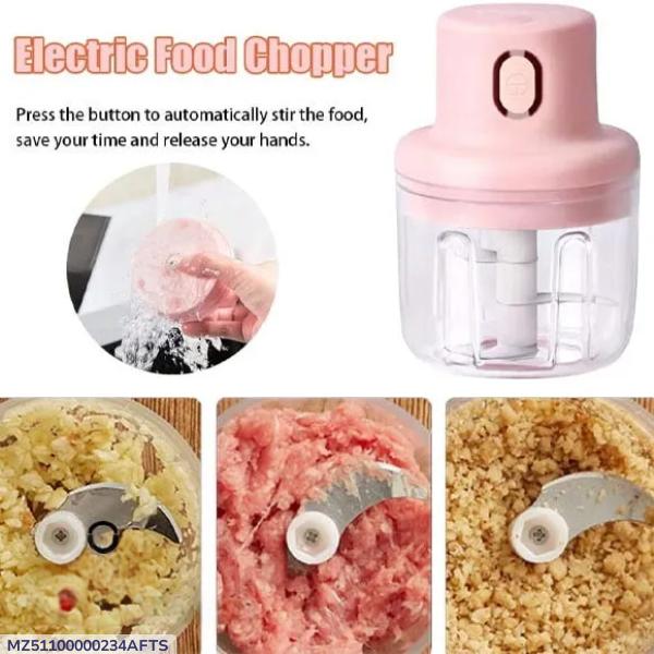 Portable & Rechargeable Electric Food Chopper - 1 Pc in Pink