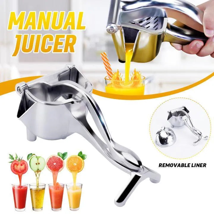 Fruit Press Manual Juicer Extractor Maker Stainless Steel, Hand Press Juicer Squeezer Portable Heavy Duty Premium Quality